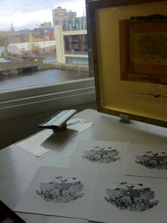 Screen printing in lovely Leith
